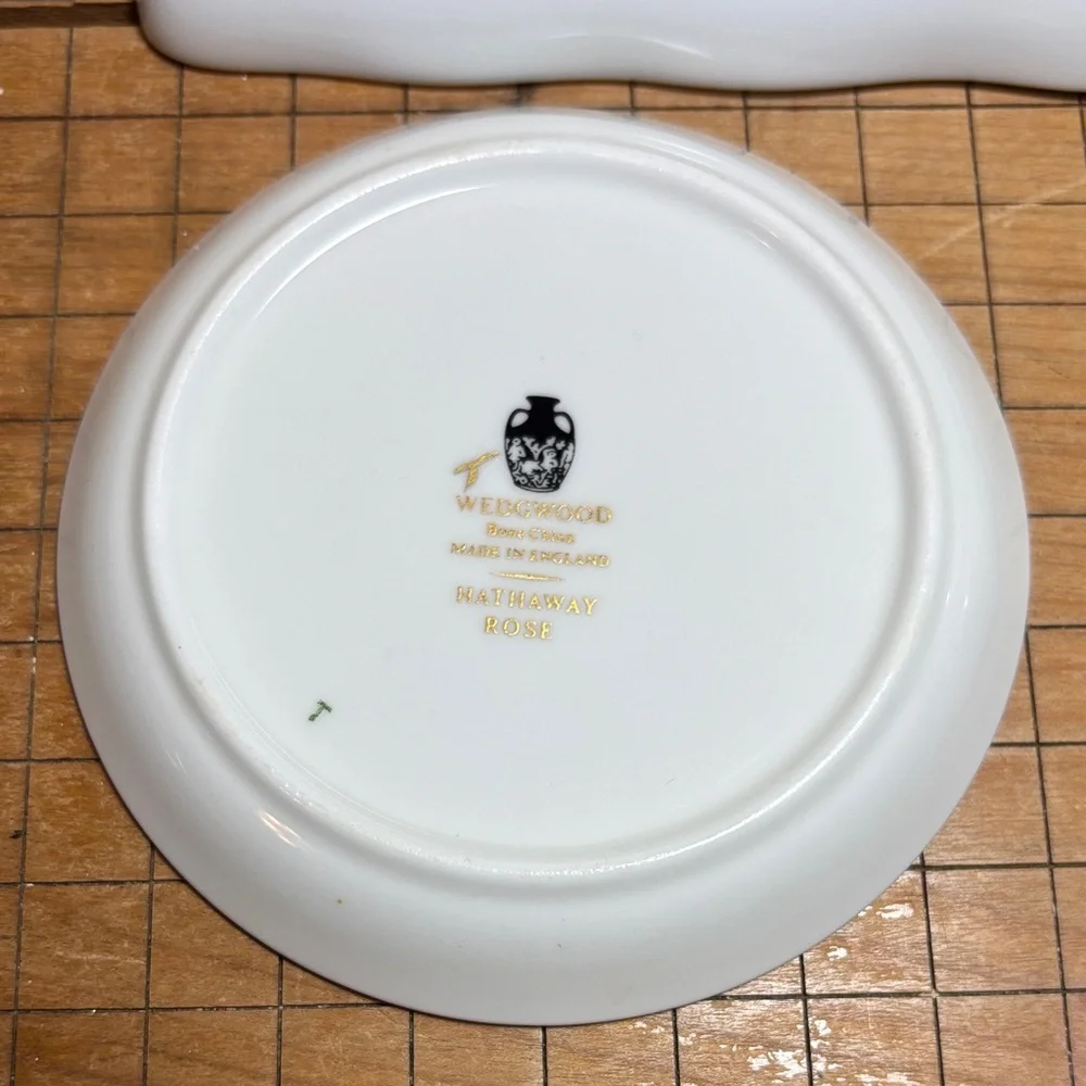 Wedgwood Hathaway Rose Dish, Limoges Tray and Toscany Collection Trinket Holder